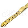 Stainless Steel Solid Bracelet, Polished, Golden Finish, 03.114.0219.1.09 (14 MM Thickness, 9 Inches Length)