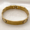 Stainless Steel Solid Bracelet, Polished, Golden Finish, 03.114.0219.1.09 (14 MM Thickness, 9 Inches Length)
