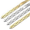 Stainless Steel Solid Bracelet, Cross Design, Polished, Golden Finish, 03.114.0229.1.09 (12 MM Thickness, 9 Inches Length)