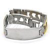 Stainless Steel Solid Bracelet, Polished, Two Tone, 03.114.0236.1.08 (14 MM Thickness, 8 Inches Length)