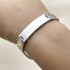 Stainless Steel Solid Bracelet, Polished, Two Tone, 03.114.0247.08 (12 MM Thickness, 8 Inches Length)