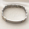 Stainless Steel Solid Bracelet, Polished, Two Tone, 03.114.0247.08 (12 MM Thickness, 8 Inches Length)