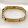 Stainless Steel Solid Bracelet, Polished, Golden Finish, 03.114.0247.1.08 (12 MM Thickness, 9 Inches Length)