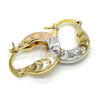 Oro Laminado Small Hoop, Gold Filled Style Polished, Tricolor, 02.65.2589.15