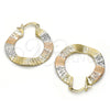 Oro Laminado Medium Hoop, Gold Filled Style Polished, Tricolor, 02.65.2596.30