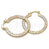 Oro Laminado Medium Hoop, Gold Filled Style Polished, Tricolor, 02.65.2614.30