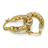 Oro Laminado Small Hoop, Gold Filled Style Polished, Tricolor, 02.102.0005.20