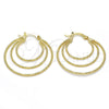 Oro Laminado Medium Hoop, Gold Filled Style Diamond Cutting Finish, Golden Finish, 02.168.0043.35