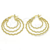 Oro Laminado Medium Hoop, Gold Filled Style Diamond Cutting Finish, Golden Finish, 02.168.0044.35