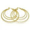 Oro Laminado Large Hoop, Gold Filled Style Diamond Cutting Finish, Golden Finish, 02.168.0046.55