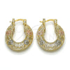 Oro Laminado Small Hoop, Gold Filled Style Polished, Tricolor, 02.102.0017.20