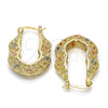 Oro Laminado Small Hoop, Gold Filled Style Polished, Tricolor, 02.102.0019.20