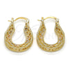 Oro Laminado Small Hoop, Gold Filled Style Polished, Tricolor, 02.102.0029.20