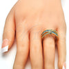 Oro Laminado Multi Stone Ring, Gold Filled Style with Aquamarine and White Cubic Zirconia, Polished, Golden Finish, 01.210.0045.13.08 (Size 8)