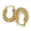 Oro Laminado Small Hoop, Gold Filled Style Polished, Tricolor, 02.102.0016.20