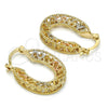 Oro Laminado Small Hoop, Gold Filled Style Polished, Tricolor, 02.102.0016.20