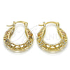 Oro Laminado Small Hoop, Gold Filled Style Polished, Tricolor, 02.102.0031.25