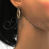 Oro Laminado Small Hoop, Gold Filled Style Polished, Tricolor, 02.102.0028.25