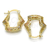 Oro Laminado Small Hoop, Gold Filled Style Polished, Tricolor, 02.102.0028.25