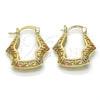 Oro Laminado Small Hoop, Gold Filled Style Polished, Tricolor, 02.102.0028.25
