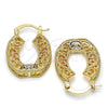 Oro Laminado Small Hoop, Gold Filled Style Polished, Tricolor, 02.102.0025.20