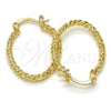Oro Laminado Small Hoop, Gold Filled Style Twist Design, Polished, Golden Finish, 02.170.0189.20