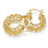 Oro Laminado Small Hoop, Gold Filled Style Twist Design, Polished, Golden Finish, 02.170.0193.20