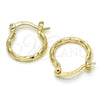 Oro Laminado Small Hoop, Gold Filled Style Diamond Cutting Finish, Golden Finish, 02.96.0079.15
