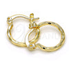 Oro Laminado Small Hoop, Gold Filled Style Diamond Cutting Finish, Golden Finish, 02.96.0079.15
