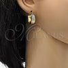 Oro Laminado Small Hoop, Gold Filled Style Matte Finish, Tricolor, 02.102.0054.20