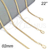 Oro Laminado Basic Necklace, Gold Filled Style Polished, Golden Finish, 04.213.0073.22 (02 MM Thickness, 22 Inches Length)