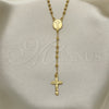 Oro Laminado Thin Rosary, Gold Filled Style Divino Niño and Crucifix Design, Polished, Golden Finish, 09.09.0005.18