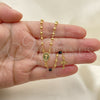 Oro Laminado Thin Rosary, Gold Filled Style Divino Niño and Crucifix Design, with Black Azavache, Polished, Golden Finish, 09.09.0008.18
