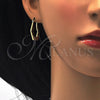 Oro Laminado Small Hoop, Gold Filled Style Diamond Cutting Finish, Tricolor, 02.102.0056.25