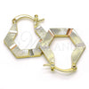 Oro Laminado Small Hoop, Gold Filled Style Diamond Cutting Finish, Tricolor, 02.102.0056.25