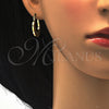 Oro Laminado Small Hoop, Gold Filled Style Diamond Cutting Finish, Tricolor, 02.102.0043.20