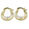 Oro Laminado Small Hoop, Gold Filled Style Diamond Cutting Finish, Tricolor, 02.102.0043.20