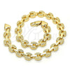 Oro Laminado Fancy Anklet, Gold Filled Style Polished, Golden Finish, 03.210.0064.10 (07 MM Thickness, 10 Inches Length)