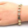 Oro Laminado Fancy Bracelet, Gold Filled Style Butterfly Design, Polished, Golden Finish, 03.210.0066.08 (08 MM Thickness, 8 Inches Length)