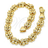 Oro Laminado Fancy Bracelet, Gold Filled Style Butterfly Design, Polished, Golden Finish, 03.210.0066.08 (08 MM Thickness, 8 Inches Length)