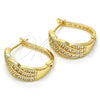 Oro Laminado Huggie Hoop, Gold Filled Style with White Cubic Zirconia, Polished, Golden Finish, 02.260.0022.20