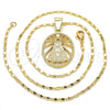 Oro Laminado Pendant Necklace, Gold Filled Style Altagracia Design, Polished, Golden Finish, 04.179.0002.18 (02 MM Thickness, 18 Inches Length)
