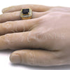 Oro Laminado Mens Ring, Gold Filled Style with Black and White Cubic Zirconia, Polished, Golden Finish, 01.266.0016.1.11 (Size 11)