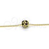 Oro Laminado Pendant Necklace, Gold Filled Style Ball Design, Black Enamel Finish, Golden Finish, 04.313.0004.1.18 (01 MM Thickness, 18 Inches Length)