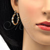 Oro Laminado Medium Hoop, Gold Filled Style Twist Design, Polished, Golden Finish, 02.170.0167.1.30
