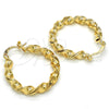 Oro Laminado Medium Hoop, Gold Filled Style Twist Design, Polished, Golden Finish, 02.170.0167.1.30