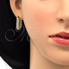 Oro Laminado Huggie Hoop, Gold Filled Style with White Cubic Zirconia, Polished, Golden Finish, 02.287.0004.15