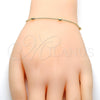 Oro Laminado Fancy Bracelet, Gold Filled Style Polished, Golden Finish, 03.318.0004.08 (01 MM Thickness, 8 Inches Length)