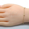 Oro Laminado Fancy Bracelet, Gold Filled Style Polished, Golden Finish, 03.318.0004.08 (01 MM Thickness, 8 Inches Length)