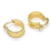 Oro Laminado Small Hoop, Gold Filled Style Diamond Cutting Finish, Golden Finish, 02.261.0017.15